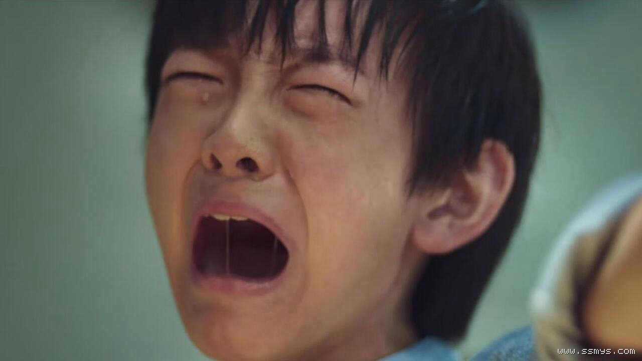 《棋魂》里少年俞亮委屈喊出你走的表情特写
