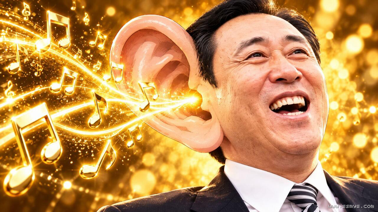 司凤版朋友的酒二创封面:夸张的大耳朵听歌形象